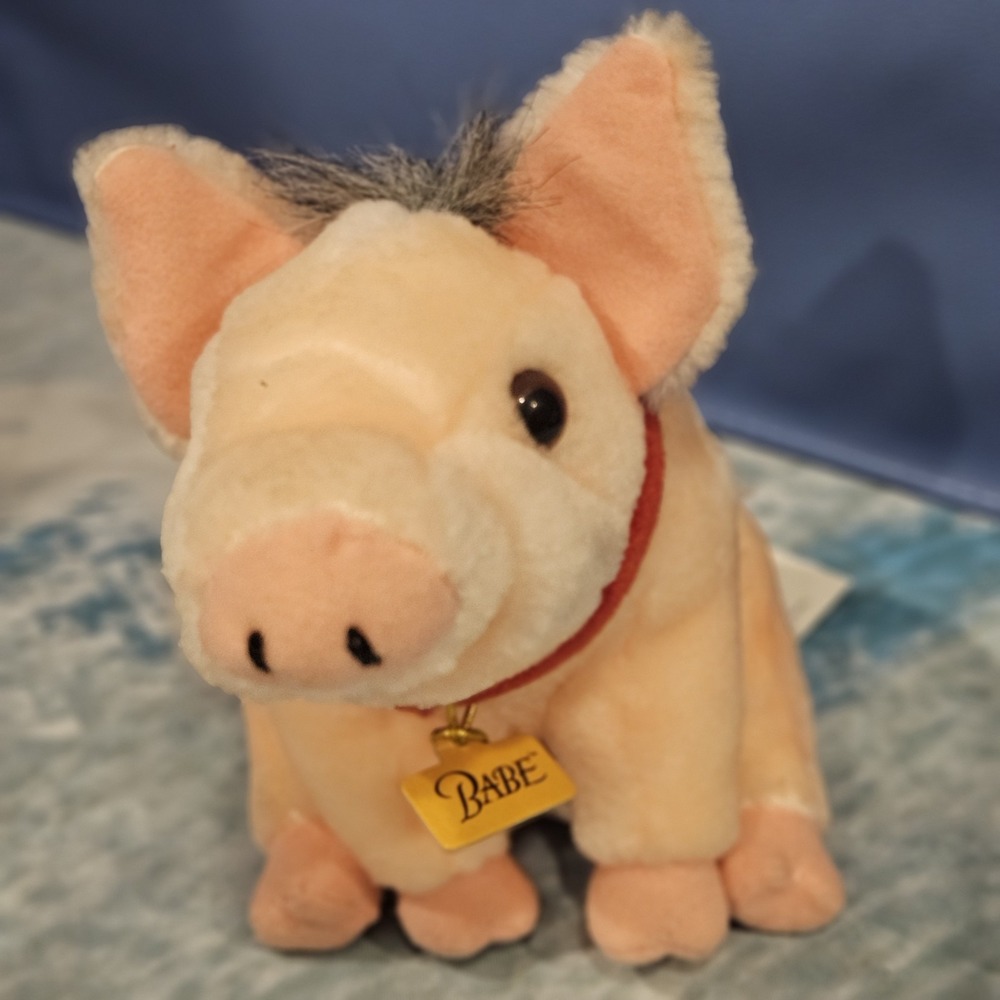 Vintage Babe The Pig Plush 6" Movie Stuffed Animal Universal Studios